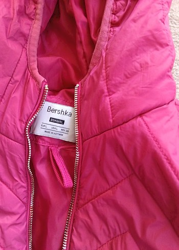 l Beden bershka b Pembe Fermuarlı Kapüşonlu Kadın Ceket
