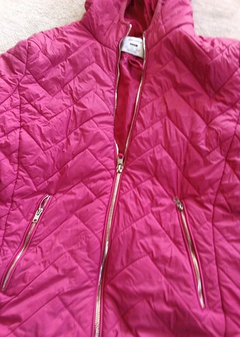 bershka b Pembe Fermuarlı Kapüşonlu Kadın Ceket