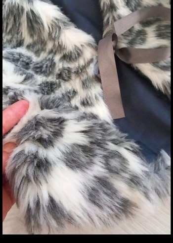 Leopar Desenli Kürk Detaylı Bebek Yelek - Görsel 3