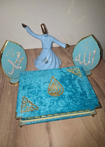 Mavi Kapaklı Dini Kitap ve Sufi Figürü - Görsel 5