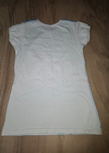 Kız Çocuk Beyaz Baskılı Kısa Kollu Tişört - Görsel 3