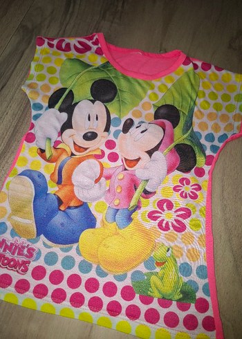 Renkli Mickey Baskılı Tişört - Görsel 3