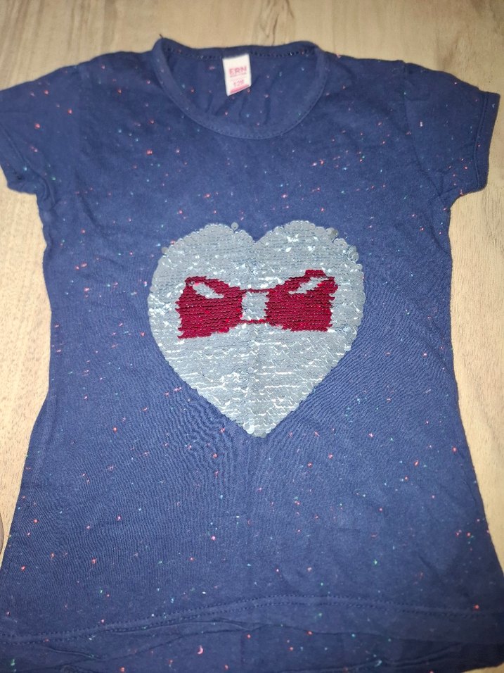 Kız Çocuk Lacivert Kısa Kollu Tişört - Görsel 5