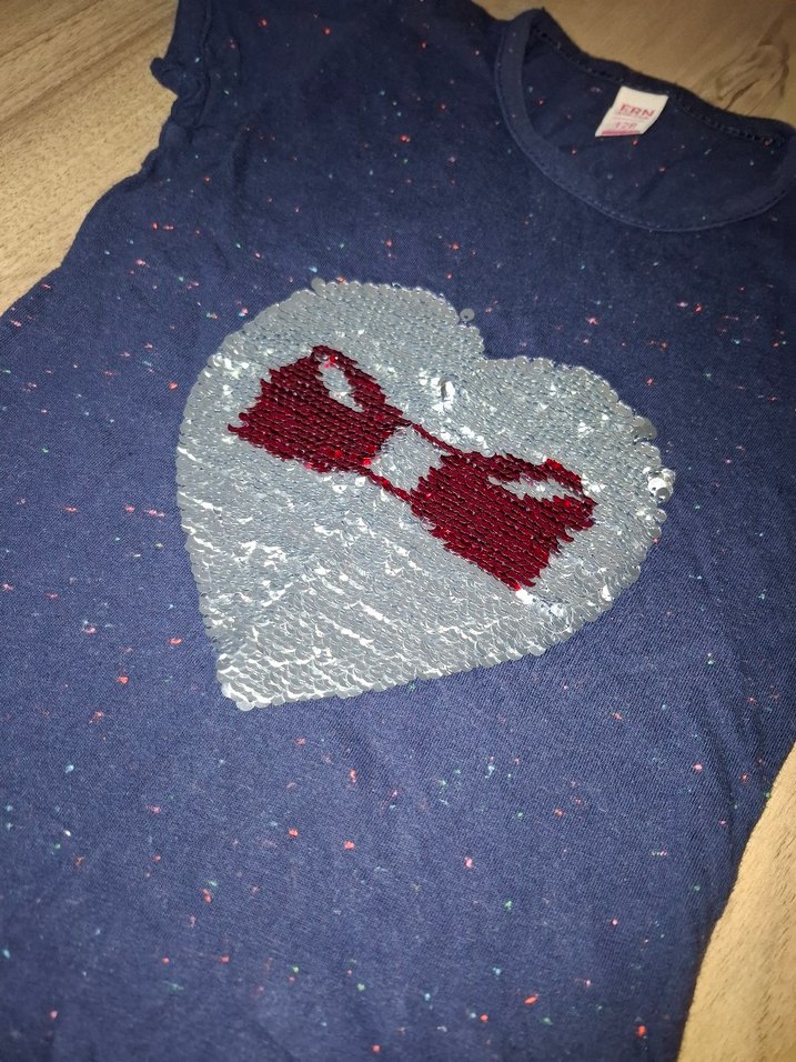 Kız Çocuk Lacivert Kısa Kollu Tişört - Görsel 3