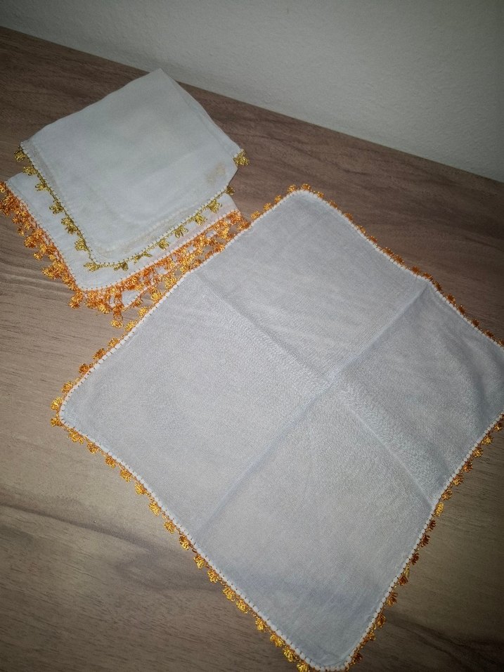 İğne oyası bebek mendili - Görsel 5