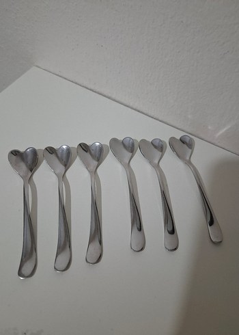 Kalp Uçlu 6 Parça Çay Kaşığı Seti - Görsel 2
