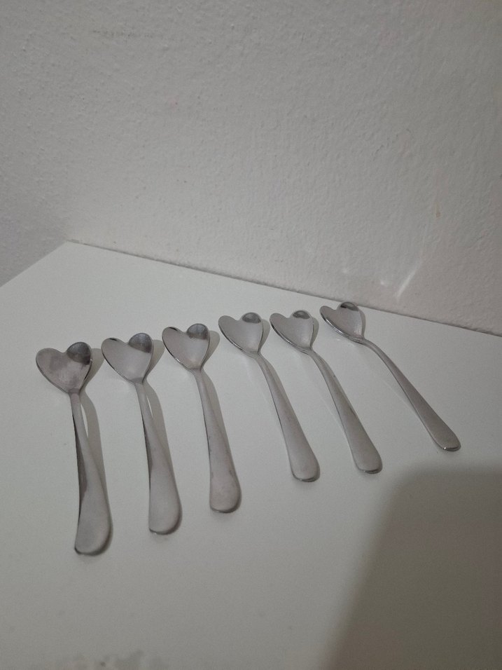 Kalp Uçlu 6 Parça Çay Kaşığı Seti - Görsel 3