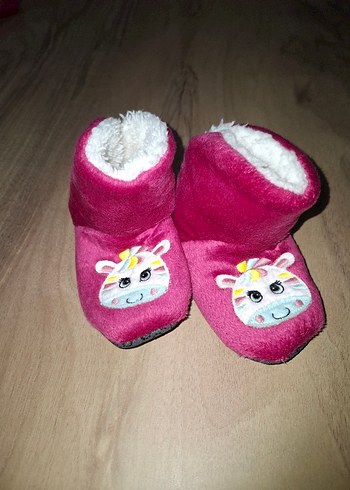 Pembe Kız Çocuk Kürklü Sıcak Ev Terliği - Görsel 3