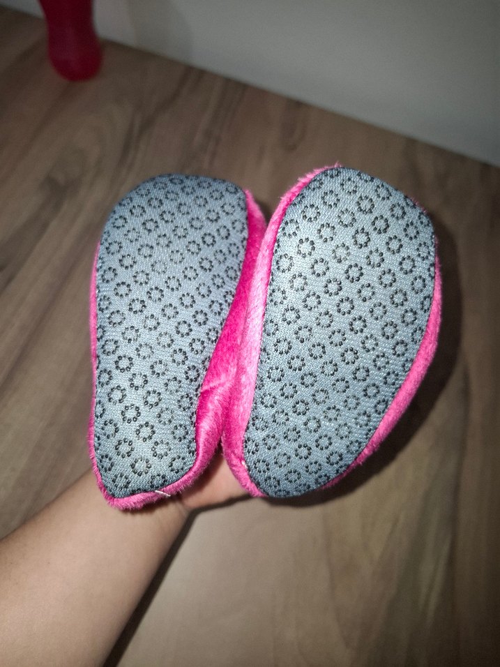 Pembe Kız Çocuk Kürklü Sıcak Ev Terliği - Görsel 4