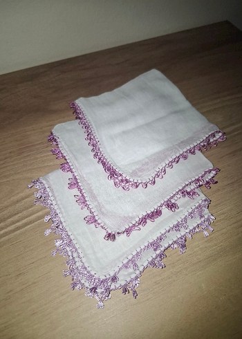 İğne oyası bebek mendili - Görsel 2