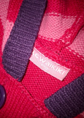 Kız Çocuk Kapüşonlu Nakışlı Triko Hırka - Görsel 6