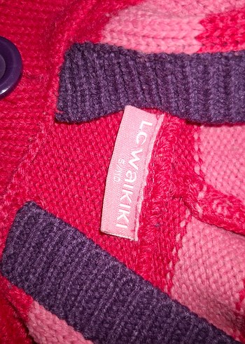 Kız Çocuk Kapüşonlu Nakışlı Triko Hırka - Görsel 7