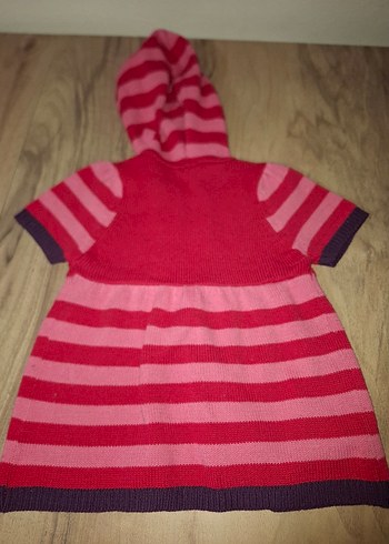 Kız Çocuk Kapüşonlu Nakışlı Triko Hırka - Görsel 8