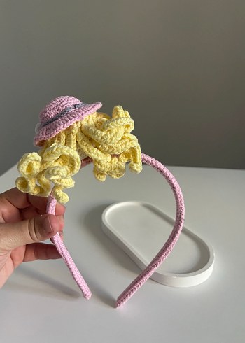 Pembe Örgü Çocuk Taç