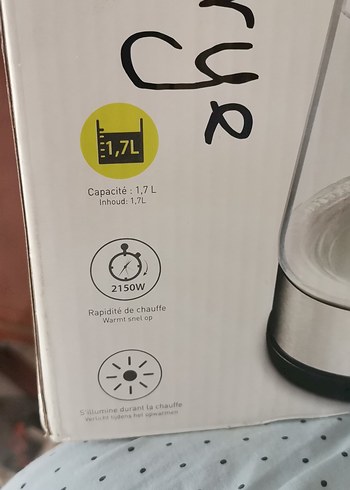 Beden Mandine Işıklı Elektrikli Su Isıtıcısı Gri