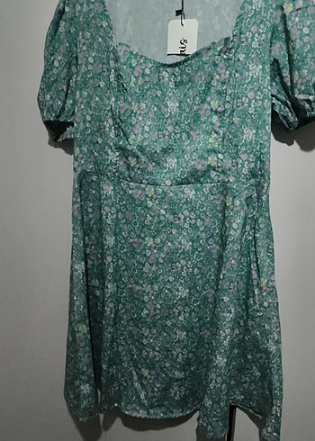 Bohem Yeşil Midi Elbise