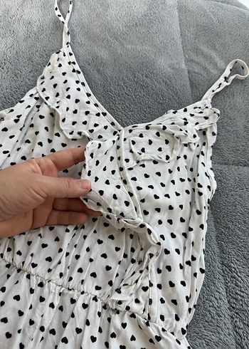 Kız çocuk Puantiye Desenli Kolsuz Beyaz Tulum - Görsel 7