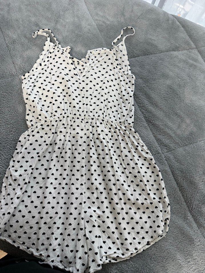 Kız çocuk Puantiye Desenli Kolsuz Beyaz Tulum - Görsel 2