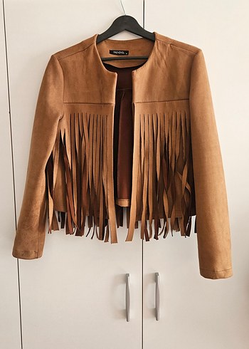 Trendyol & Milla Püsküllü Camel Süet Kadın Ceket