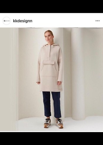 Diğer KK Design Gri Kapüşonlu Kanguru Sweatshirt