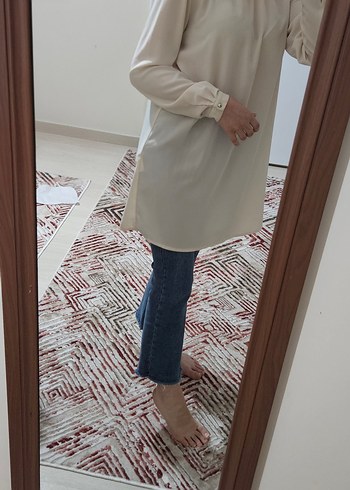 Armine Uzun Kollu Bej Tunik