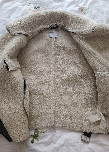 Kürk Detaylı Siyah Deri Biker Ceket - Görsel 2