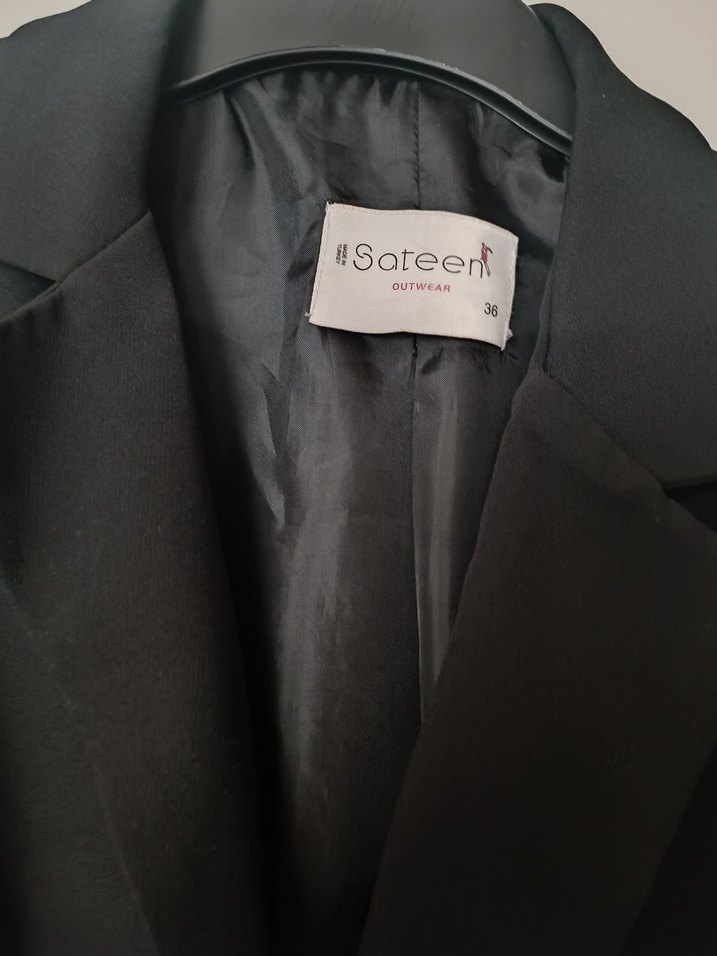 Siyah Kadın Midi Blazer Ceket - Görsel 3