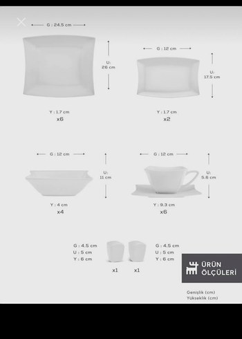 Beyaz Yemek Takımı Seti - Görsel 2