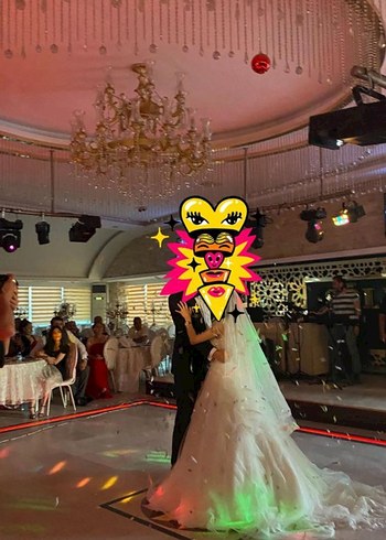 Beyaz Straplez A Kesim Uzun Gelinlik - Görsel 2