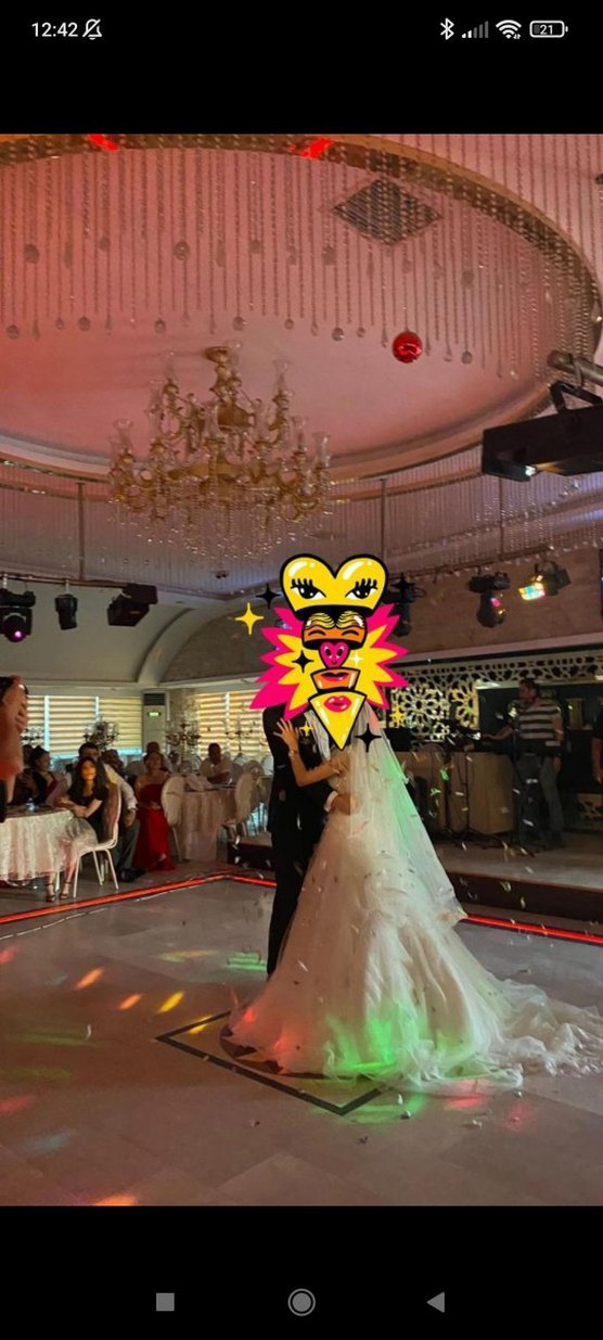 Beyaz Straplez A Kesim Uzun Gelinlik - Görsel 2