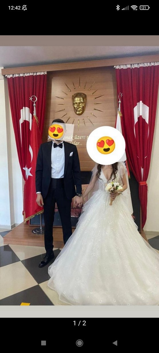 Beyaz Straplez A Kesim Uzun Gelinlik - Görsel 3