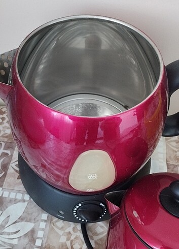 King King kırmızı çay makinesi elektrikli