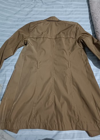 Bej Uzun Kadın Trençkot Düğmeli - Görsel 2