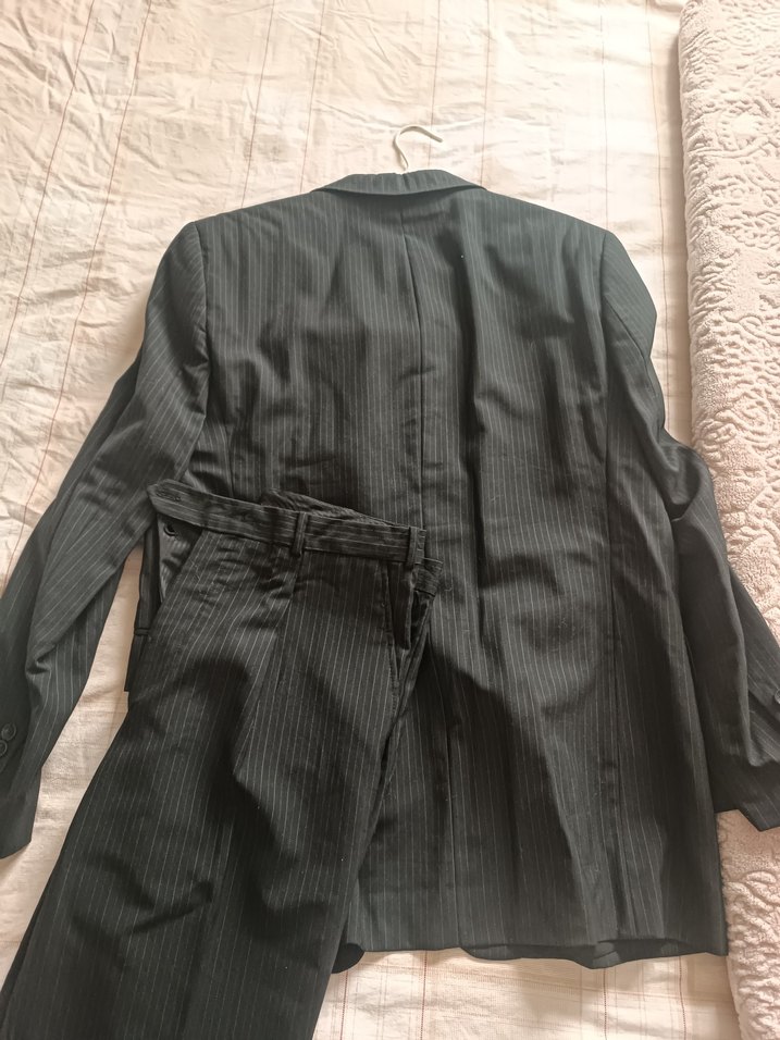 Gri Düz Desenli Erkek Kumaş Takım Elbise - Görsel 2