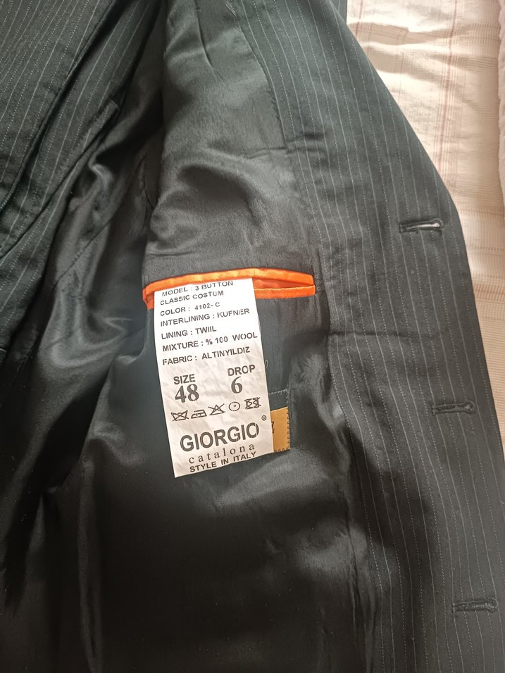 Gri Düz Desenli Erkek Kumaş Takım Elbise - Görsel 3