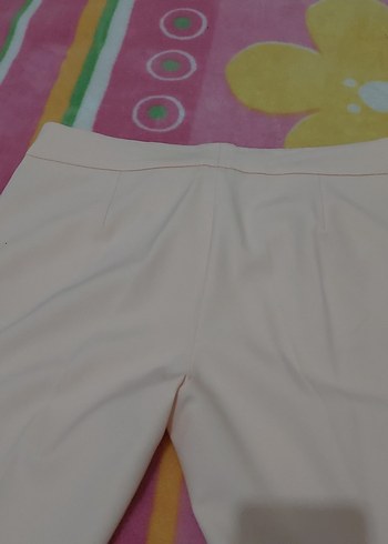 44 Beden Düğmeli Pembe Midi Kumaş Kadın Pantolon