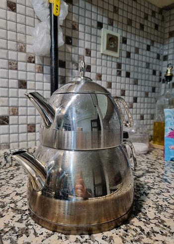Gri Çelik Çaydanlık Seti
