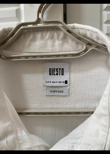 Diğer Düğmeli Beyaz Keten Kadın Gömlek