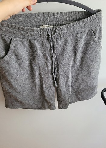 Gri Kadın Mini Şort Rahat Kesim