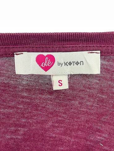 s Beden bordo Renk Koton T-shirt %70 İndirimli.