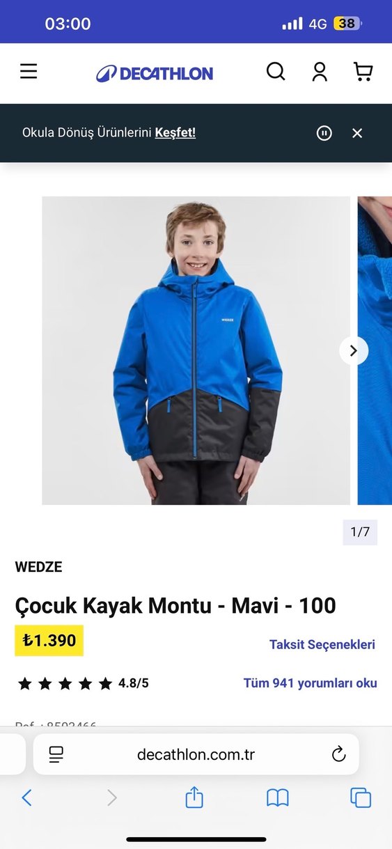 WEDZE Çocuk Kayak Pantolonu Siyah 6-14 Yaş - Görsel 2
