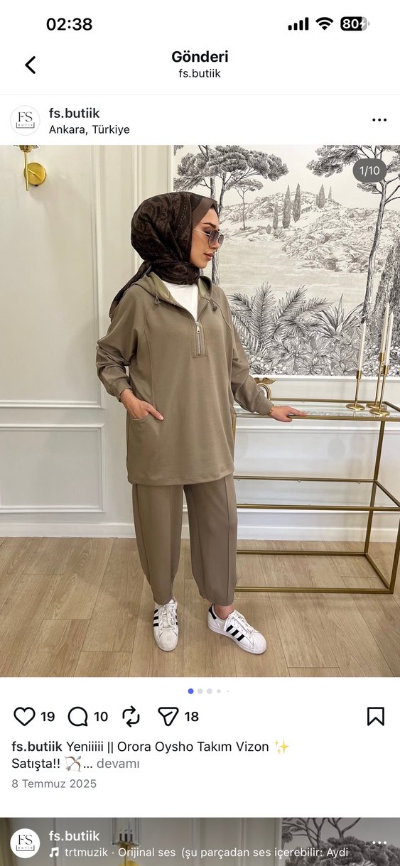 İkili takım s -m beden. Vizon koyu hakiye dönük bi renk - Görsel 2