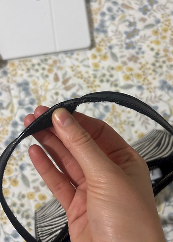 Beyaz Zebra Desenli Deri Kadın Çanta - Görsel 3