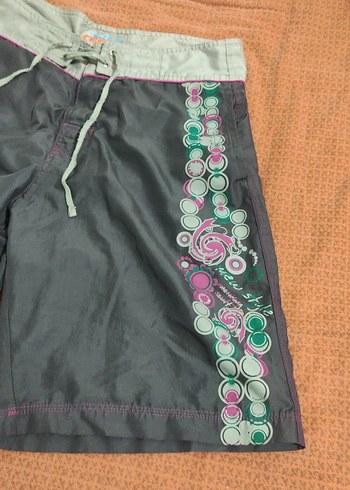 Bohem Gri Bağcıklı Mini Şort - Görsel 3