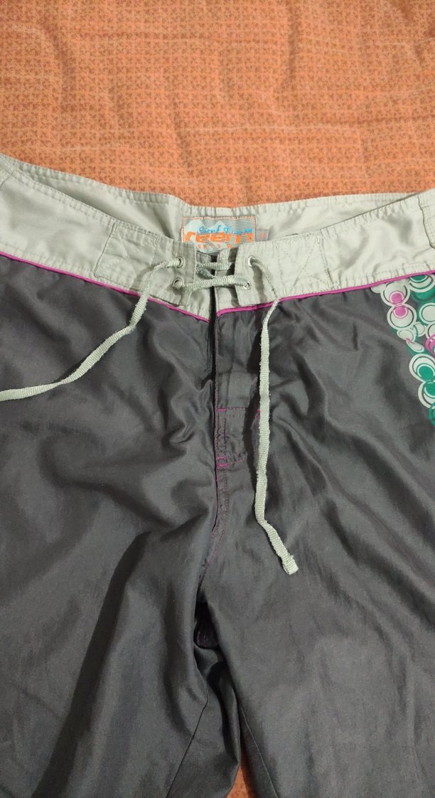 Bohem Gri Bağcıklı Mini Şort - Görsel 2