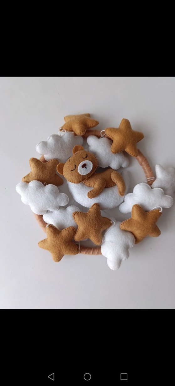 Kahverengi Ayıcıklı ve Bulutlu Çocuk Süslemesi dönence teddy - Görsel 2