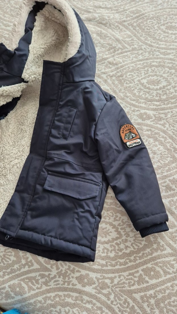 Erkek Çocuk Gri Kürklü Streetwear Ceket - Görsel 4