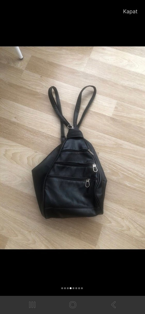 çok kullanışlı  Deri Kadın Sırt Çantası - Görsel 2