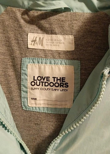 H&M Mint Yeşili Kapüşonlu Kız Çocuk Ceket