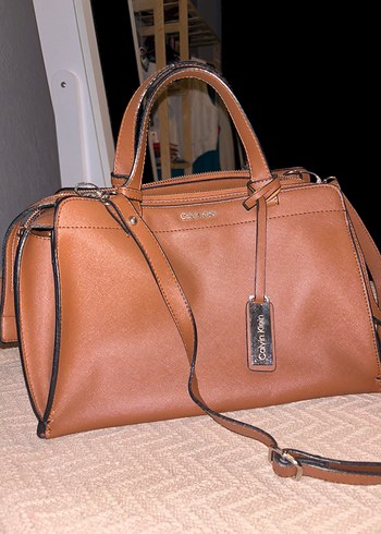 Beden kahverengi Renk Calvin Klein kahve Deri Kadın Çanta